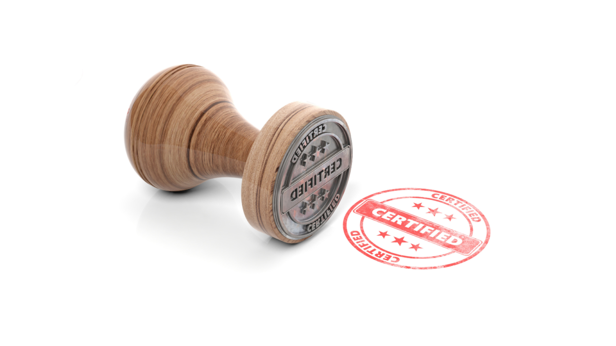 Stock photo of certification stamp