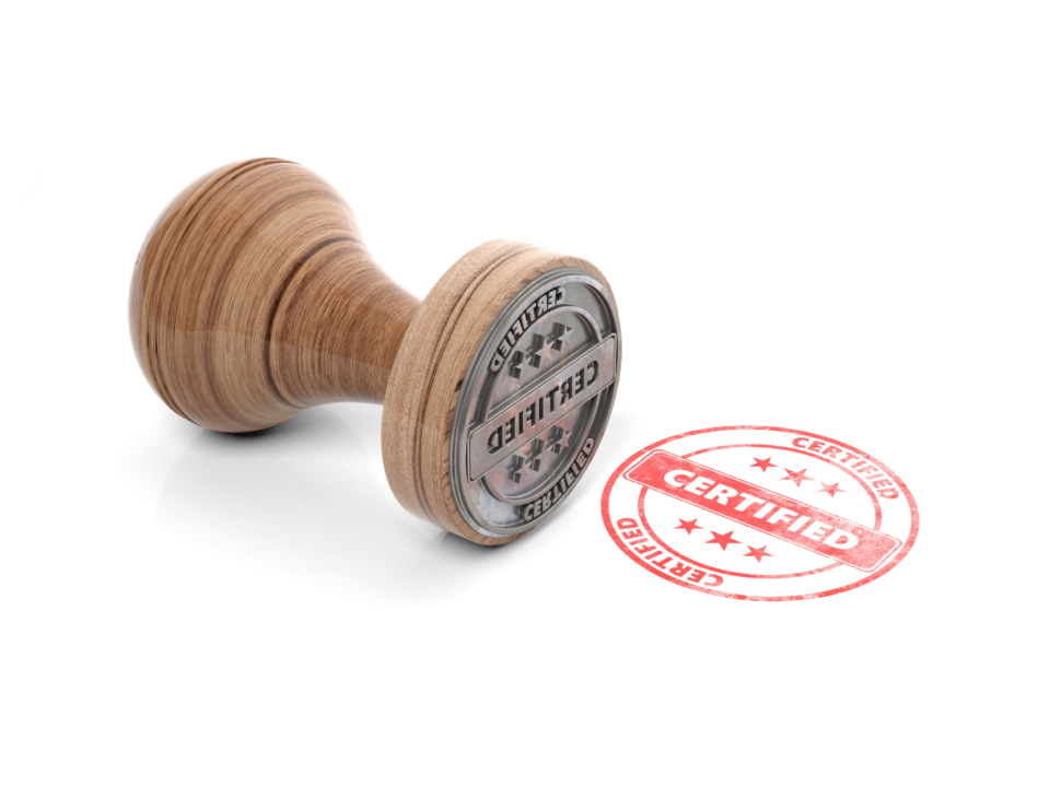 Stock photo of certification stamp